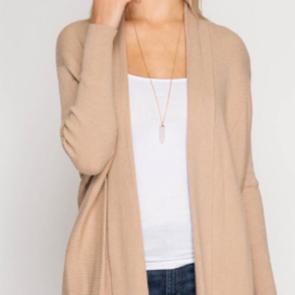 She + Sky Sweaters - Beautiful tan cardigan!
